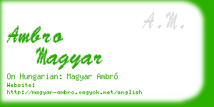 ambro magyar business card